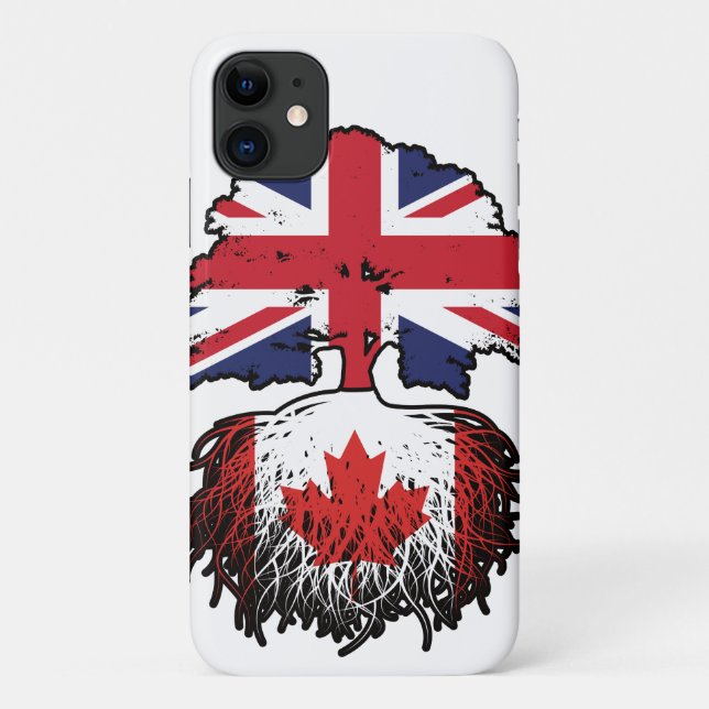 Canada Canadian British UK Tree Roots Flag Case-Mate iPhone Case (Back)