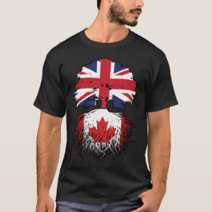 Canada Canadian British UK Tree Roots Flag T-Shirt