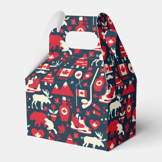 Canada Canadian Christmas Winter Moose Pattern Favour Box (Front Side)