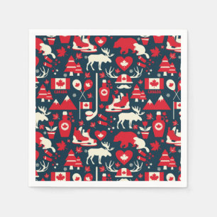 Canada Canadian Christmas Winter Moose Pattern Napkin