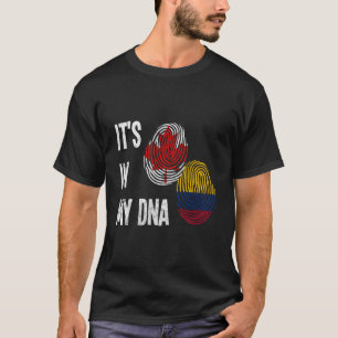 Canada Canadian Colombia Colombian Mixed Dna Flag T-Shirt