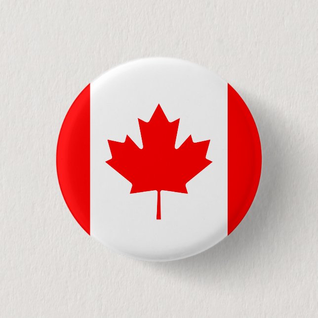Canada (Canadian) Flag 3 Cm Round Badge (Front)
