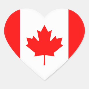 Canada (Canadian) Flag Heart Sticker