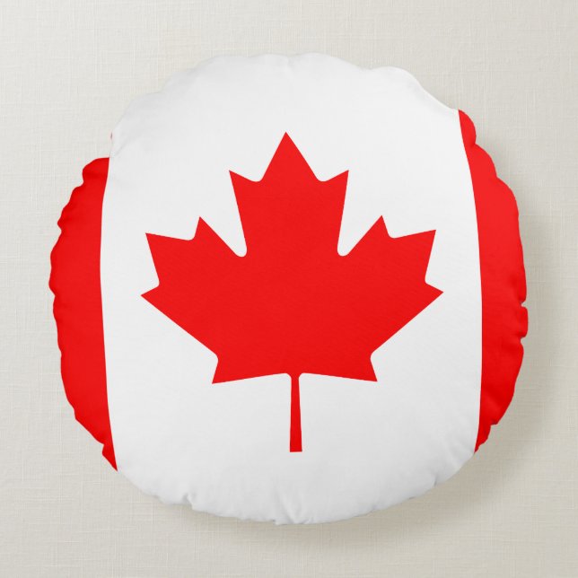 Canada (Canadian) Flag Round Cushion (Front)