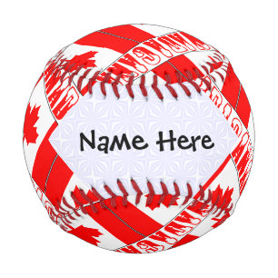 Canada Canadian Flag Tiled Personalised Baseball