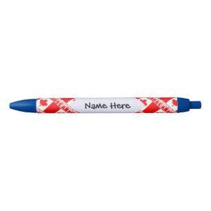 Canada Canadian Flag Tiled Personalised Black Ink Pen