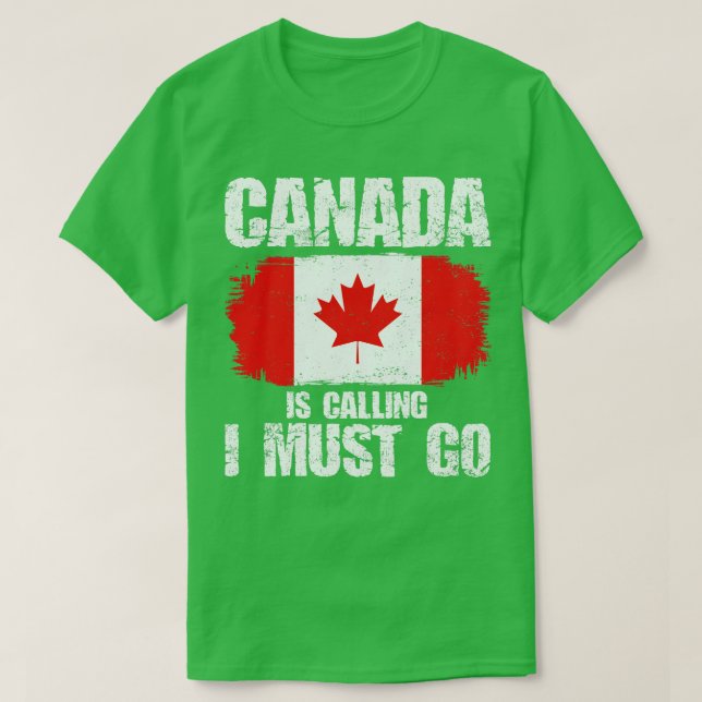 Canada Canadian Flag Travel T-Shirt (Design Front)