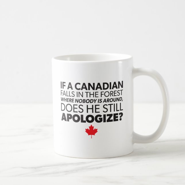 Canada, Canadian Humour - Apologise - Funny Novelt Coffee Mug (Right)