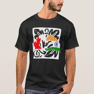 Canada Canadians India Indian Mixed DNA Flag T-Shirt