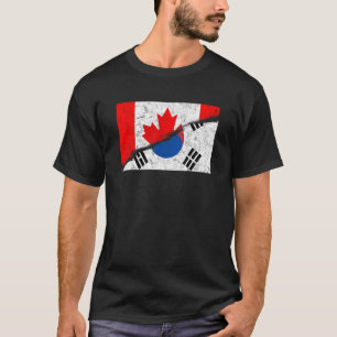 Canada Canadians South Korea Korean Mixed DNA Flag T-Shirt