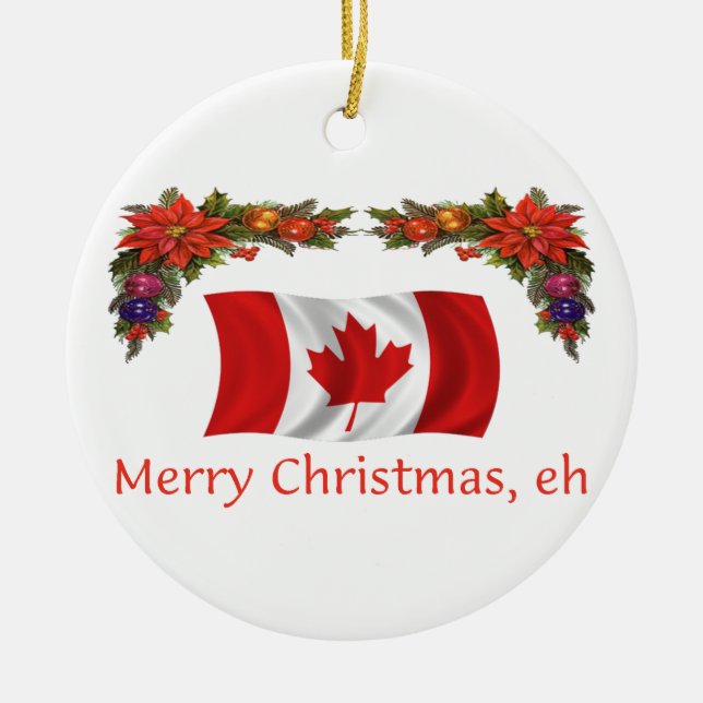 Canada Christmas Ceramic Tree Decoration (Front)