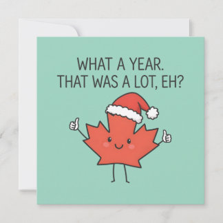 Canada Christmas Maple Leaf  Holiday Card