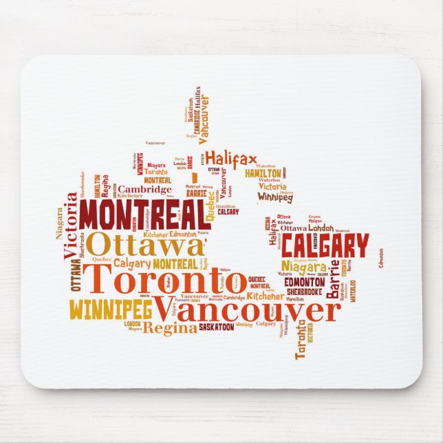 Canada Cities Word Art Mouse Pad (Front)