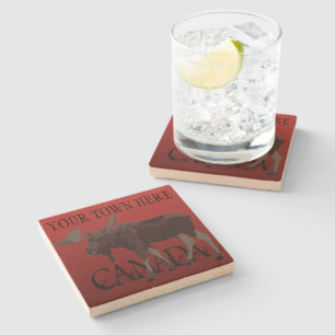 Canada Coasters Moose Art Canada Drink Coasters