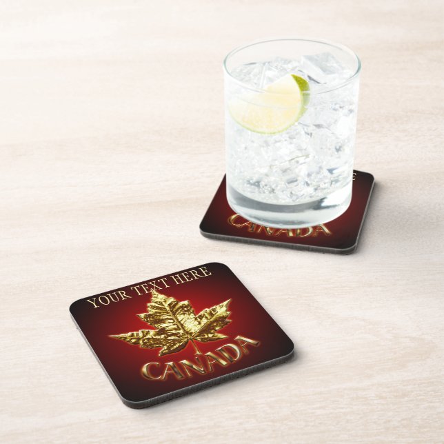 Canada Coasters Personalised Gold Canada Coaster (Right Side)