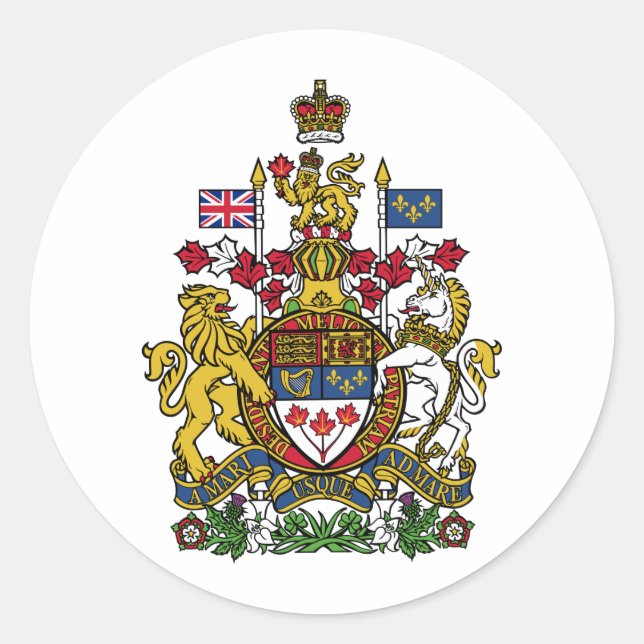 Canada Coat of arms CA Classic Round Sticker (Front)