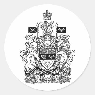 Canada Coat of Arms - Canada Crest Classic Round Sticker