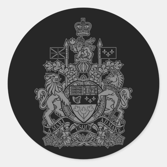 Canada Coat of Arms - Canada Crest Classic Round Sticker (Front)