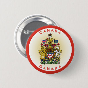 Canada Coat of Arms Circle Shape 6 Cm Round Badge