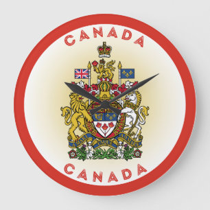 Canada Coat of Arms Circle Shape Large Clock