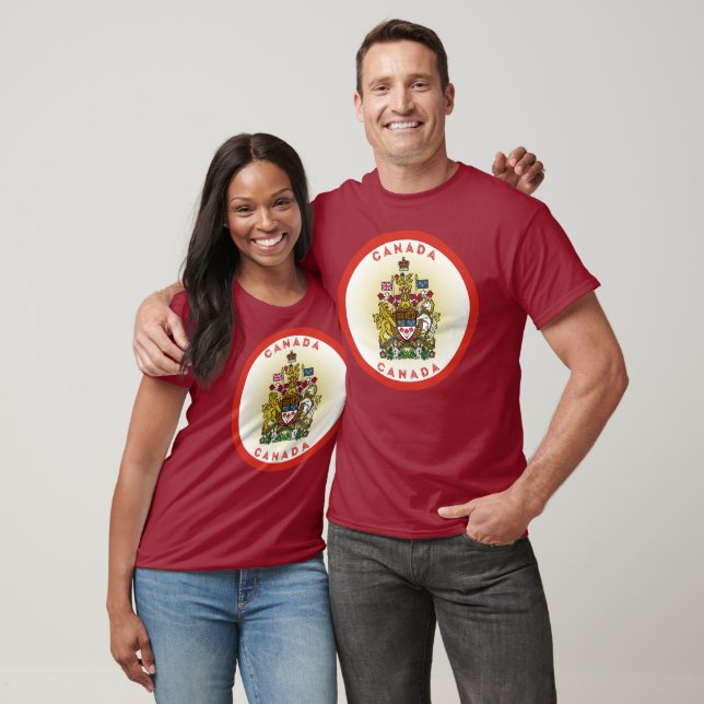 Canada Coat of Arms Circle Shape T-Shirt (Unisex)