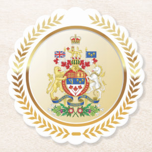 Canada Coat of Arms Paper Coaster