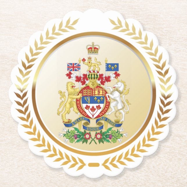 Canada Coat of Arms Paper Coaster (Front)
