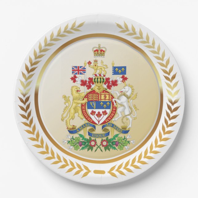 Canada Coat of Arms Paper Plate (Front)