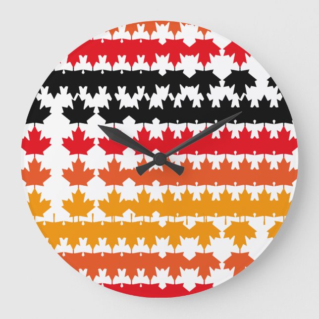 CANADA COLORS MAPLE BY MASANSER PIXELAT LARGE CLOCK (Front)