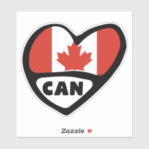 Canada Country Code Flag Heart, CAN 