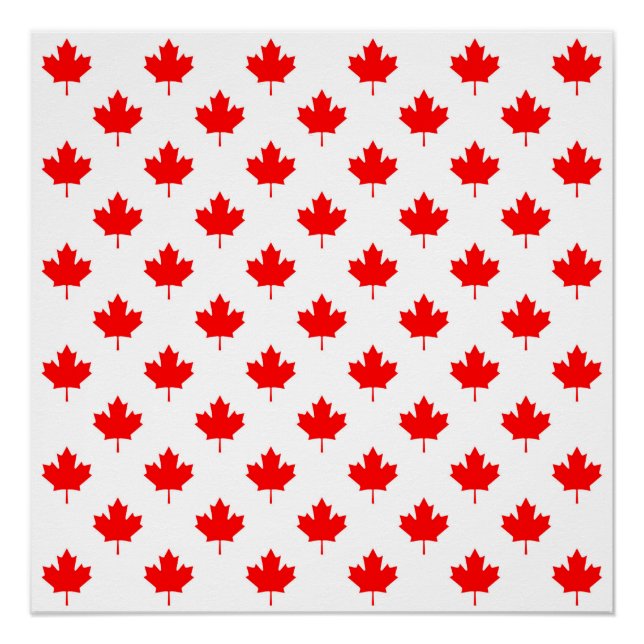 canada country flag symbol maple leaf pattern text poster (Front)
