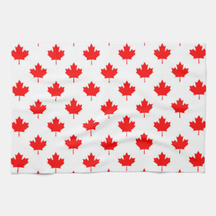canada country flag symbol maple leaf pattern text tea towel