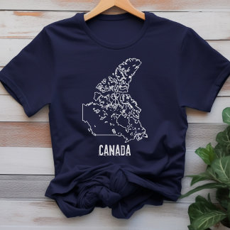 Canada Country Map Outline Shirt Canadian Line Tee
