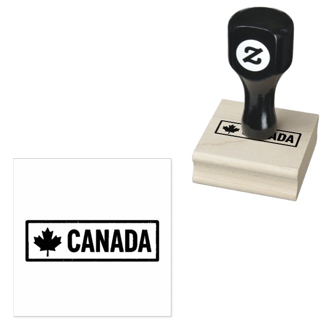 Canada Crafted Compact Smooth Jet Black Ink Print Rubber Stamp (Stamped)