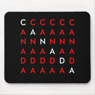 Canada Crossword Puzzle Grid Dark Colour Mouse Pad