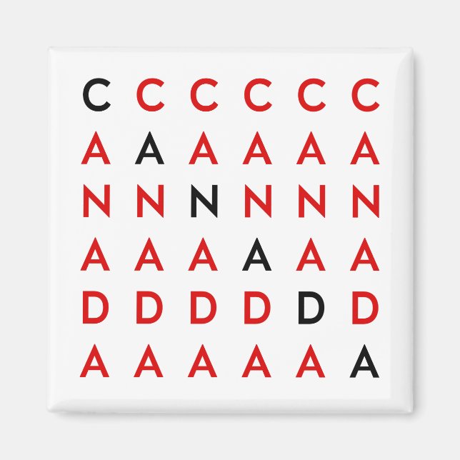 Canada Crossword Puzzle Grid Light-Colour Magnet (Front)