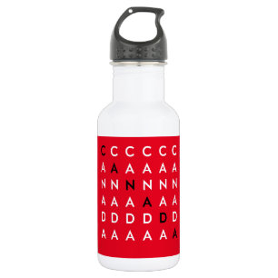 Canada Crossword Puzzle Grid Red Colour 532 Ml Water Bottle