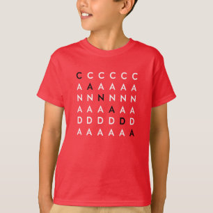 Canada Crossword Puzzle Grid Red Colour T-Shirt