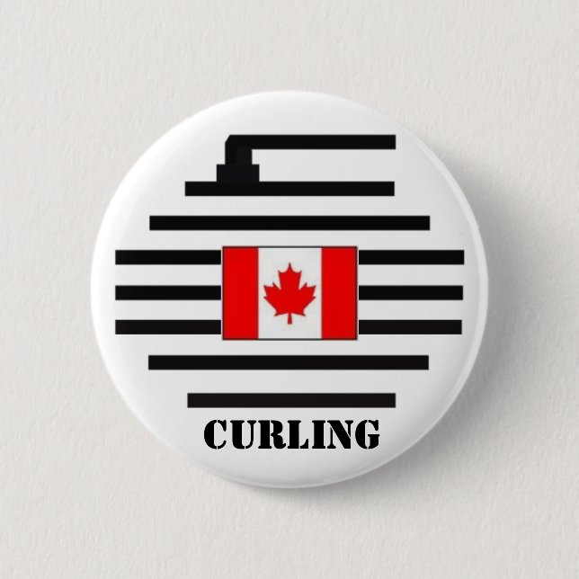 Canada Curling 6 Cm Round Badge (Front)