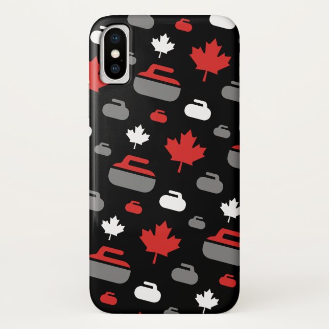 Canada Curling Rocks Cell Phone Case (Back)