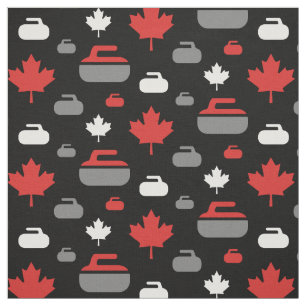 Canada Curling Rocks Fabric