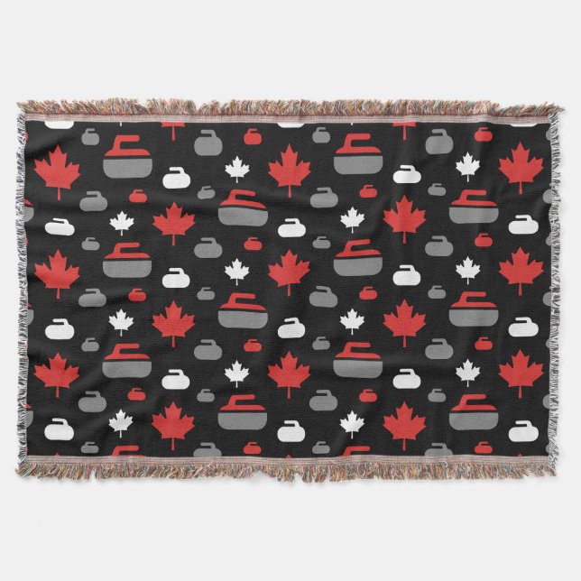 Canada Curling Rocks Throw Blanket (Front)
