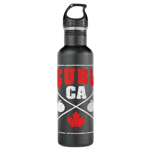 Canada Curling Team Canadian Curler Player Winter  710 Ml Water Bottle (Front)