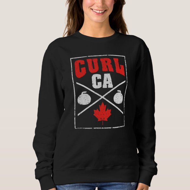 Canada Curling Team Canadian Curler Player Winter  Sweatshirt (Front)