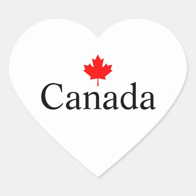 Canada custom text with red maple leaf  heart sticker (Front)
