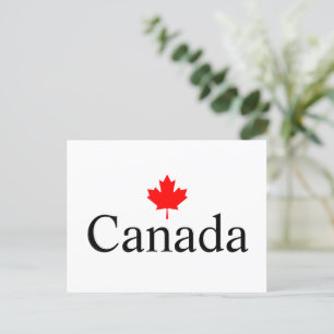 Canada custom text with red maple leaf  postcard