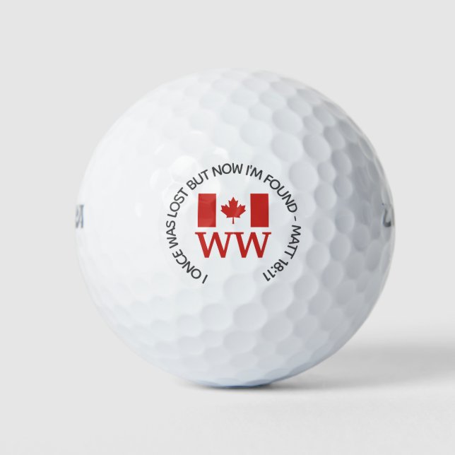 CANADA Customised MONOGRAM Christian Lost Found Golf Balls (Front)