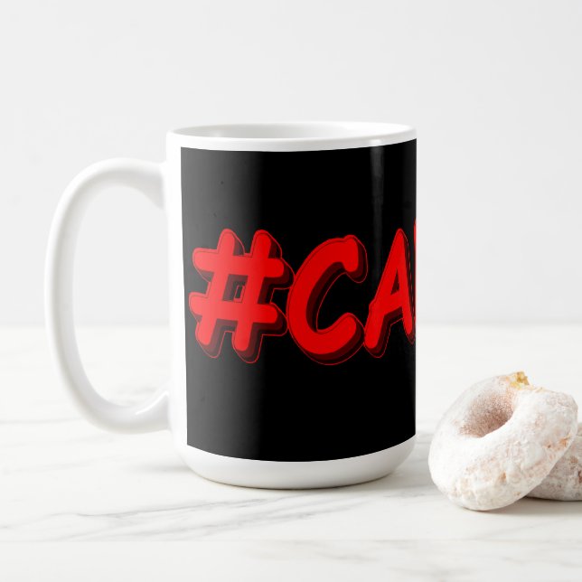  "#CANADA" Cute Expression Design. Buy Now Coffee Mug (With Donut)