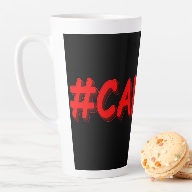  "#CANADA" Cute Expression Design. Buy Now Latte Mug (In Situ)