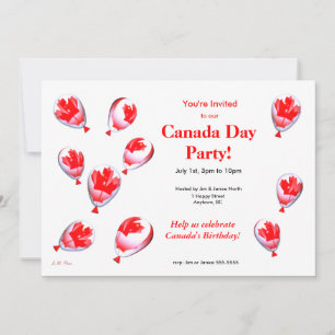 Canada Day Balloons Invitation